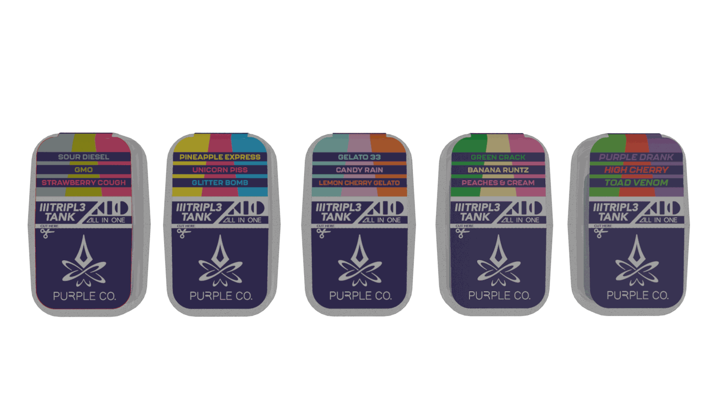 The five Purple Co. TRIPL3 TANK trios